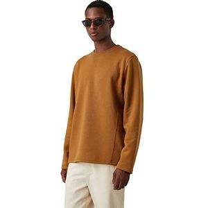 Koton Basic sweatshirt ronde hals sweatshirt, kameelhaar (100), S voor heren, kameelhaar (100), S