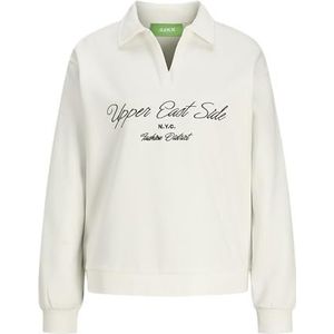 Jack & Jones JXPALLAS RLX LS V-hals Sweat SWT, Blanc De Blanc, M