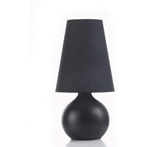 ONLI tafellamp kleur zwart met keramische voet en lampenkap van stof