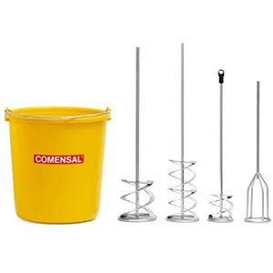 COMENSAL® Mortelmixer HEX Set spiraalroerder 80 120 mm - gipsmixer 80 mm - Maxi 100 mm voor dikke mortel - roerwerk voor mortier - superbouwemmer 17 l - Made in EU