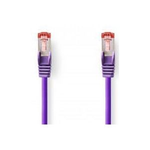 NEDIS Cat 6 Kabel | RJ45 (8P8C) stekker | RJ45 (8P8C) stekker | SF/UTP | 0,50 m | rond | PVC LSZH | violet | plastic zak