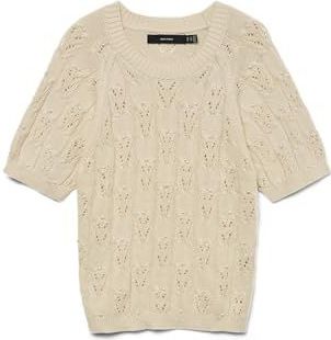 VERO MODA Vmprecious 2/4 ronde hals pullover voor dames, berk, L