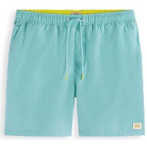 Mid Length Swim Short Solid, Washed Neon Blue 6899, S