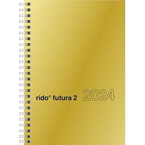 rido/idé Weekkalender model futura 2 2024 2 pagina's = 1 week bladgrootte 14,8 x 20,8 cm goudkleurig