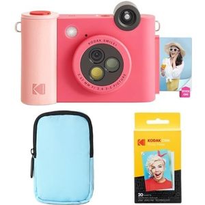 KODAK Smile+ 2-in-1 Digitale Camera & Bluetooth Fotoprinter Starterpakket + Luxe Tas + Zink 20pk - Fuchsia