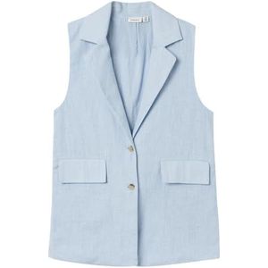 NAME IT NKFFALINNEN Waistcoat kostuumvest, Chambray Blue, 134/140, Chambray Blue, 134/140 cm