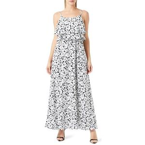 dedica Maxi-jurk voor dames, met bloemenprint, zwart, wit, M