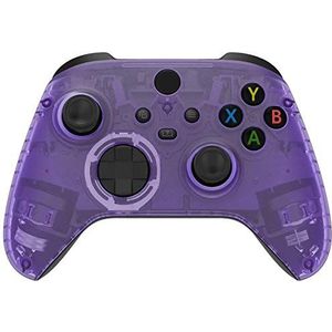 eXtremeRate Cover Front Schaal voor Xbox Series X S Controller,Vervanging Custom Shell Case Faceplate voor Xbox Series X S Controller Model 1914(Zonder Controller)-Transparant Paars