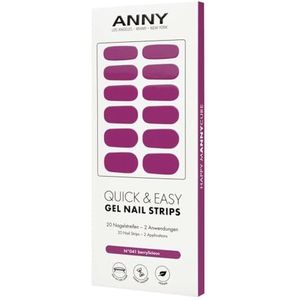 ANNY Gel nagelstrips - uv-nagelfolie om op te plakken, met uv-lamp, duurzaam en splintervrij, eenvoudig in gebruik, kleur: berrylicious - bessenpaars - nr. 41