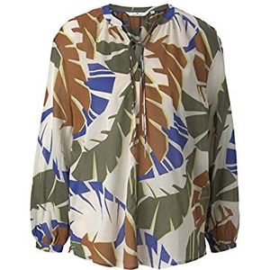 TOM TAILOR Dames Blouse met patroon en binddetail 1025804, 26866 - Multicolor Botanical Design, 40