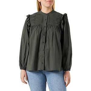 DreiMaster Vintage Teylon blouse met lange mouwen voor dames, zwart, L