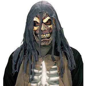 Widmann 82772 - Zombie latex masker met capuchon, volwassen man, skelet, schedel, Halloween, carnaval, themafeesten