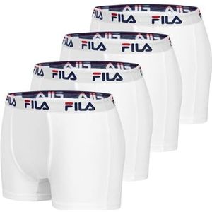 Fila Boxershorts voor heren, katoen, ademend, stretch (4 stuks), maat S, Wh, S