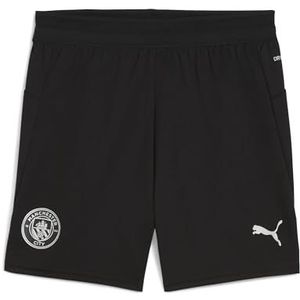 PUMA Manchester City FC Kinderen Trainingsshorts zonder Zak 25/26, Zwart (Black x Silver), 116