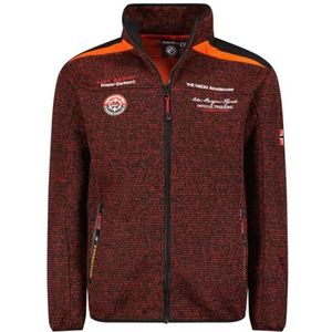 Geographical Norway Thibault Dikke fleece voor heren, warm, ritssluiting, sweatshirt, winter, warm, zacht, gevoerd, lange mouwen, ideaal voor herfst en winter (rood, XL), Rood, XL