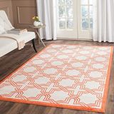 Safavieh Barcares tapijt, binnen- en buitenshuis, ivoor/oranje, 2 3 x 7 AMT413 152 x 243 cm ivoor/oranje