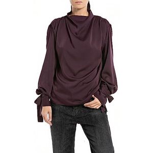 Replay Damesblouse Straight Fit, 377 Old Wine, S