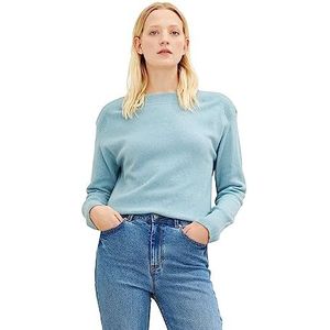 TOM TAILOR Dames Pullover met boothals 1034466, 30914 - Tourmaline Melange, XXL