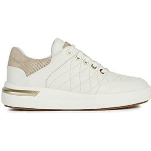 Geox D Dalyla B Sneakers voor meisjes, Off White Lt Taupe, 36 EU