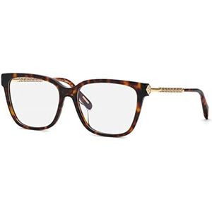 Chopard bril voor dames, Glanzend bruin/geel Havana, 55