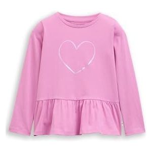 TOM TAILOR 1047453 T-shirt met lange mouwen, 38339-Flashy Mauve, 92-98 meisjes, 38339 - Flashy Mauve, 92/98 cm