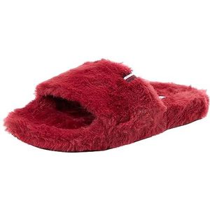 Tommy Hilfiger Dames Bont Thuis Slipper Slide, Rouge, 40 EU