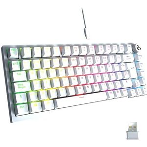 NEWSKILL Pyros Pro Hot Swap Gaming-toetsenbord, draadloos, mechanisch, wit