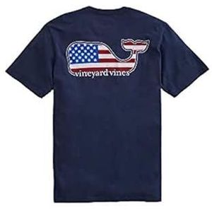 Vineyard Vines Americana Whale Pocket T-shirt met korte mouwen voor heren, Blazer, L