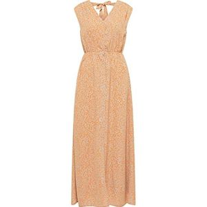 IZIA Maxi-jurk voor dames met allover-print, oranje beige, S