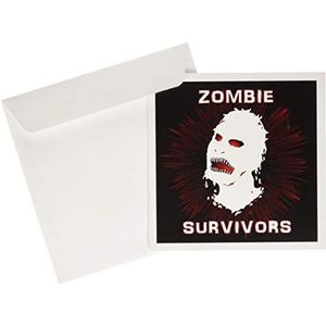 3dRose gc_25035_1 wenskaart ""Icon Zombie Survivors 2 on Black"", 15,2 x 15,2 cm, 6 stuks