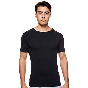 BOSS Heren T-shirt RN 2P CO/EL twee-pack slim-fit T-shirts met verticaal logo, zwart, XXL