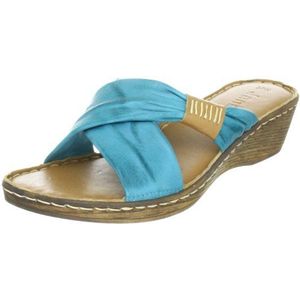 Jana Fashion 8-8-27256-28 dames klompen en slippers, Blauw Turquoise 796, 39 EU Breed