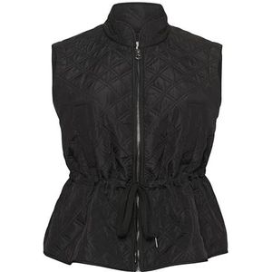 Kaffe Curve Plus Size Damesjas, gewatteerd, ritssluiting, trekkoord, Black Deep, 42/Grote Maat