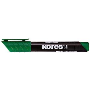 Kores - K-Marker XP2: groene permanente markeerstiften, wigvormige punt met watervaste en vrijwel geurvrije inkt, voor alle oppervlakken, verpakking van 12 stuks