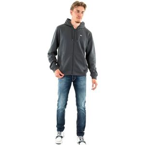 Tommy Hilfiger TJM Reg S Flag Zip Thru Hoodie voor heren, Nieuwe Houtskool, XS