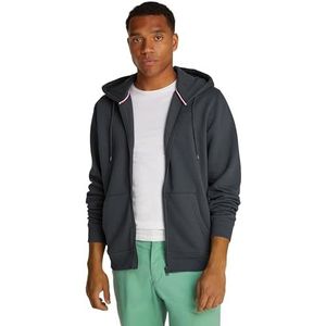Tommy Hilfiger TJM Reg S Flag Zip Thru Hoodie voor heren, Nieuwe Houtskool, XS