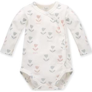 Pinokio Bodysuits voor babymeisjes, lange mouwen, buttoned ondergoed, Ecru Flowers Romantic, 68