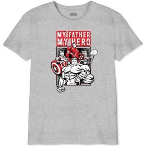 Marvel T-shirt voor jongens, Grijs Melange, 14 Jaren