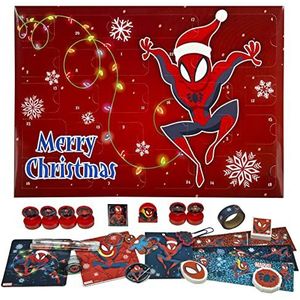 Undercover Adventskalender Spiderman, 24 leuke en creatieve verrassingen, schrijfwarenkalender als geschenkidee, aftelkalender voor Kerstmis, leuk cadeau voor kinderen, vanaf 4 jaar
