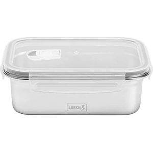 Lurch 240893 Lunchbox Safety/opbergdoos van hoogwaardig roestvrij staal met BPA-vrij kunststof deksel, 1200 ml