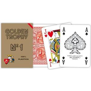 Modiano Poker Golden Trophy Plastic Speelkaarten - Rood