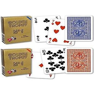 Modiano Poker Golden Trophy Plastic Speelkaarten - Rood