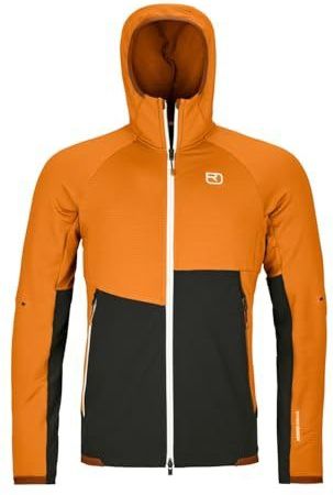 Ortovox - Fleece Rib Hoody - Fleecevest - Oranje - Capuchon, Stretch, Tweewegrits