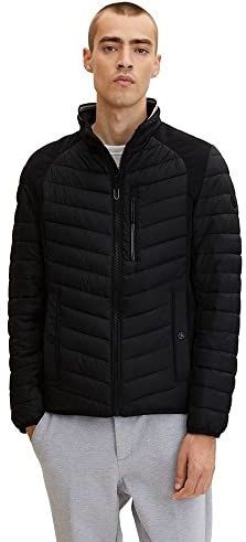 TOM TAILOR heren Hybride gewatteerde jas 1031475, 29999 - Black , S