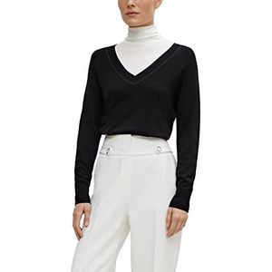 comma Fijn gebreide trui voor dames van viscosemix, Zwart 9999, 42