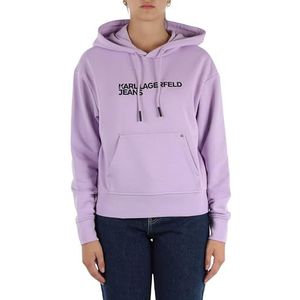 Karl Lagerfeld Jeans, Dames, Essentail Logo Hoddie, Regular Fit, Paars, XS