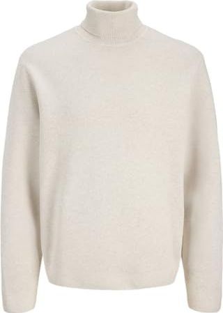 Jack & Jones - Jprblamilano Stitch Knit - Trui - Cloud Dancer - Colkraag