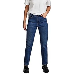 PIECES Vrouwelijke Straight Fit Jeans PCLUNA HW, donkerblauw (dark blue denim), 31W x 30L