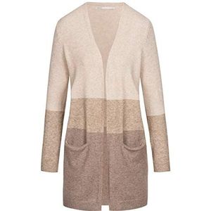 ONLY Onlqueen gebreid damesvest, Zandstrepen/Beige Houtsmoke, S