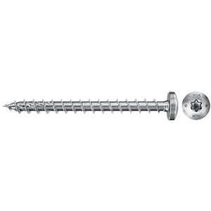 fischer PowerFast II PTF 5,0 x 70, spaanplaatschroef (100 stuks) met volledige schroefdraad, pankop met binnenster, schroef voor houtbewerking, vermindert inschroefweerstand en inschroeftijd